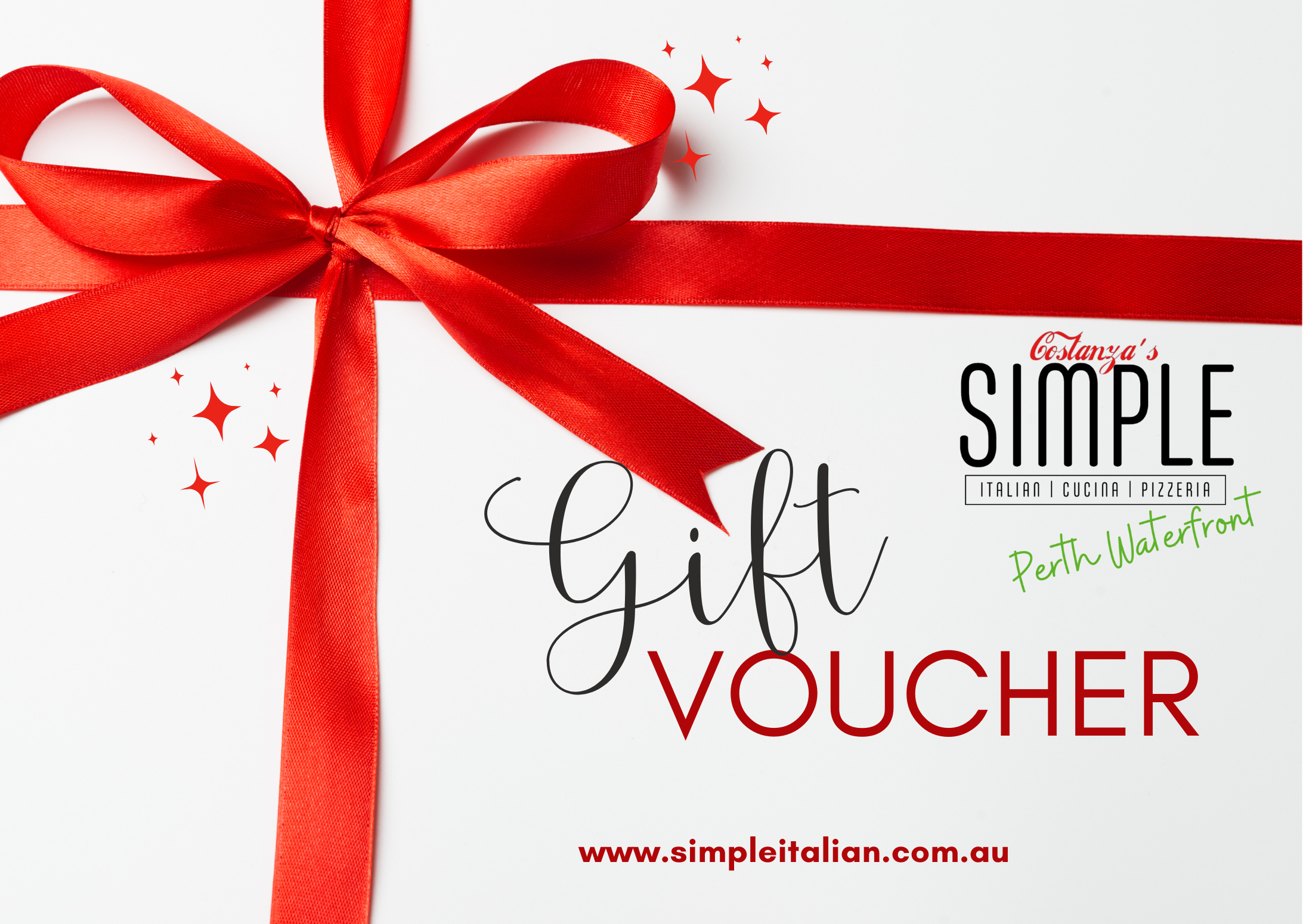 Red and White Elegant Gift Voucher Card
